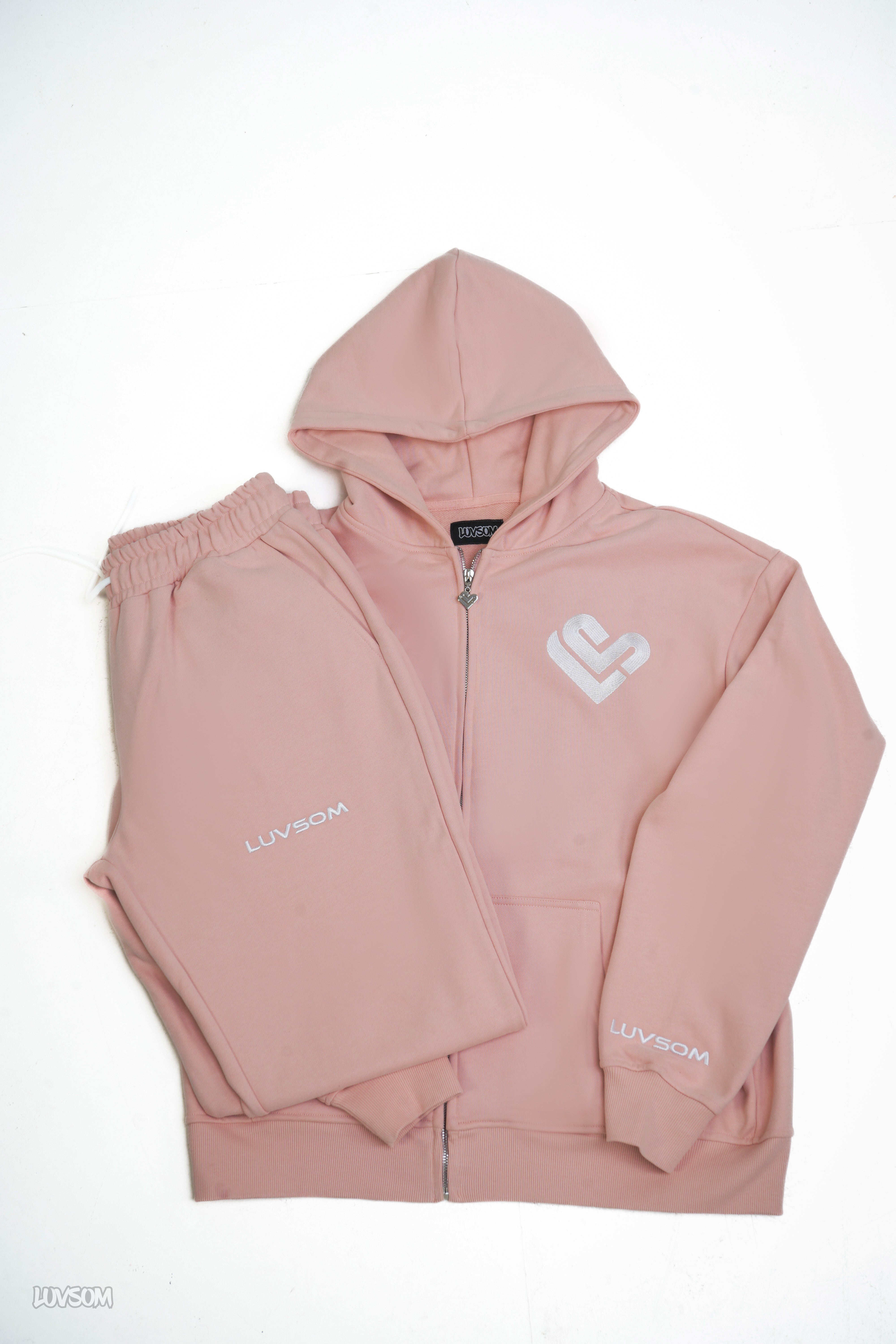 LUVSOM HEART TRACKSUIT BABY PINK